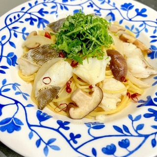 めんつゆで簡単！タラと椎茸の★和風パスタ